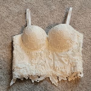 White lace bustier top